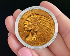 Moneda 5$ Oro Cabeza De Indio 1908 - Autres & Non Classés