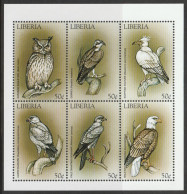 1999 Liberia Birds Of Prey Minisheet (** / MNH / UMM) - Adler & Greifvögel