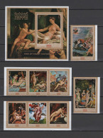 Ajman - Manama 1971 Nude Paintings Correggio, Tiepolo, Tintoretto Etc. Set Of 8 + S/s Imperf. MNH - Nudi