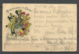 Deutschland Germany Burschenschaft Fridericiana O 1904 Academical Corporation Coat Of Arms Wappe Studentica, Used - Schools