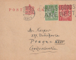 Postcard Sent To Czechoslovakia - Entiers Postaux