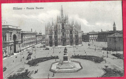 MILANO - PIAZZA DUOMO - FORMATO PICCOLO - VIAGGIATA 1913 DA MILANO PER LA FRANCIA - Milano