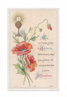 Eucharistie Et Fleurs, Coquelicots, Pavots, Communion, éd. K F. & Z. N° 1347 - Images Religieuses