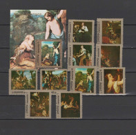 Ajman - Manama 1972 Paintings Correggio, Vermeer, Rembrandt, Titian Etc. Set Of 10 + S/s MNH - Autres & Non Classés