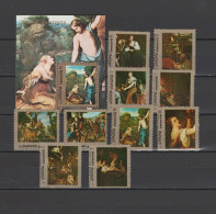 Ajman - Manama 1972 Paintings Correggio, Vermeer, Rembrandt, Titian Etc. Set Of 10 + S/s MNH - Altri & Non Classificati