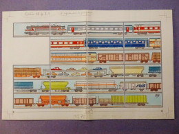 Planche Originale CLAUDE DUBOIS Locomotive électrique BB7211 + Wagons / 1981, Signé - Platten Und Echtzeichnungen