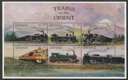 1996 Grenada Trains Of The Orient Minisheet (** / MNH / UMM) - Trains