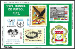 Bolivia Bolivie Bolivien 1980 Soccer Football Cup Espana 82 Spain Argentina 78 Fifa Michel.no. Bl. 96 MNH Neuf ** - Bolivia