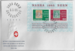 Switzerland 1965 FDC First Day Cover FRONT Only Souvenir Sheet National Philately Exhibition Cancel Bern - FDC