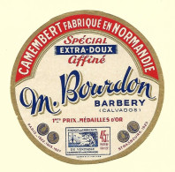 Etiqu. Camembert M. BOURDON BARBERY Spécial Affiné Calvados - Cheese