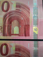PAIR OF CORRELATIVE 10 EURO SPAIN ESPAÑA V002A1 DRAGHI UNC - 10 Euro