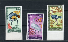 MAURITANIE AIRMAIL POSTE AERIENNE 64/66 OISEAUX BIRDS  NON DENTELE LUXE NEUF SANS CHARNIERE MNH - Cicogne & Ciconiformi