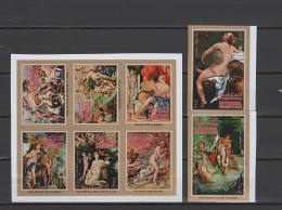 Ajman - Manama 1971 Nude Paintings Correggio, Veronese, Rubens, Delacroix Etc. Set Of 8 Imperf. MNH - Nudi