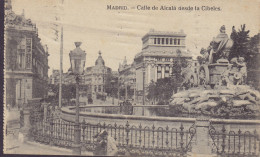 Spain PPC Madrid Calle De Alcalá Desde La Cibeles Fountain Fontane Brünnen LISBOA CENTRAL 1912 (2 Scans) - Madrid