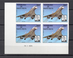 HAUTE VOLTA  PA   N° 168  NON DENTELE BLOC DE 4 TIMBRES  NEUF SANS CHARNIERE  COTE ? €  CONCORDE AVION GENERAL DE GAULLE - Upper Volta (1958-1984)