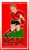 CLUB De RUGBY "ECOLE RCSR (Savoie) Signé ALPES TROPHEES, émail Cloisonné Vase Or, Format 2,4X1,5cm - Pétanque