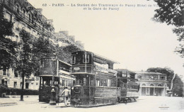 CPA - PARIS - N° 62 - La Station Des Tramways De Passy Hôtel De Ville Et La Gare De Passy Ed. F. F. - (XVIe Arrt.) - TBE - Openbaar Vervoer