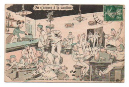 Carte Postale Ancienne - A La Cantine  - Usure Du Temp - Humoristiques