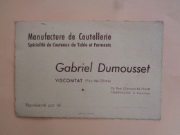 63 - Puy De Dome - VIscomtat - Carte/visite - Dumousset - Manufacture De Coutellerie - - Andere & Zonder Classificatie