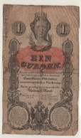 AUSTRIA   Early  1 Gulden   PA84   Dated 1858    "Issued Note  --    NO FORMULAR" - Oostenrijk