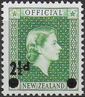 1961 New Zealand 2½d. On 2d. Bluish Green Official MNH SG N. O169 - Autres & Non Classés