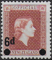 1959 New Zealand 6d. On 1½d. Brown-lake Official MNH SG N. O168 - Autres & Non Classés