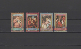 Aitutaki 1990 Paintings Correggio, Cavazzola, Tiepolo, Memling, Christmas Set Of 4 MNH - Religieux
