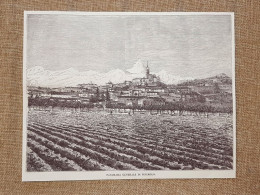 Pinerolo Nell'800 Panorama Generale Torino Piemonte - Andere & Zonder Classificatie