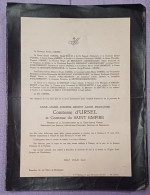 ANNE-MARIE COMTESSE D'URSEL / DURBUY 1916 _ VILLARS DE LANS ( FRANCE ) 1946 - Todesanzeige