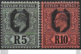 1910-11 Ceylon Edoardo VII 2v. MNH SG N. 299/300 - Other & Unclassified