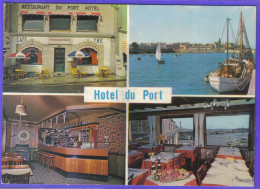 Carte Postale 29. Roscoff  Hôtel Restaurant Du Port  Mme Cueff Propr.  Très Beau Plan - Roscoff