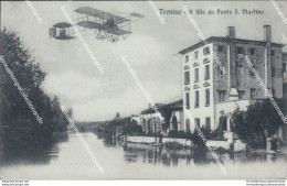 Bg617 Cartolina Treviso Citta' Il Sile Da Ponte S.martino Aeroplano - Treviso