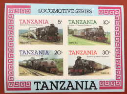 Tanzania - Locomotives Of The Tanzanian Railways - 1985 - Foglietto - Tansania (1964-...)