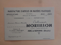 25 - Doubs - Arc Et Senans   - Carte/visite - Ets. Moreillon - Manufacture Articles De Paris - Jeux - Jouets - - Autres & Non Classés