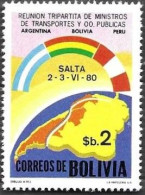 Bolivia Bolivie Bolivien 1980 Reunion Conference Transport Minister Peru Argentina Mich.no. 968 MNH Mint Postfr. Neuf ** - Bolivie