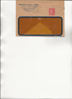 LETTRE AFFRANCHIE N° 190 OBLITEREE INEGALES E DIAGONALE N° B024206 OBLITEREE CAD PARIS 24   ANNEE 1930 - Mechanische Stempels (varia)