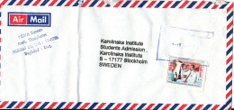 Iraq Air Mail Cover Sent To Sweden Single Franked (the Cover Is Bended In The Left Side) Damaged At The Top By Opening - Irak