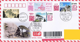 China Cover,Mount Huangshan Flyer+Greeting Pine Color Sign Is Sealed In Place, About To Register, And Cover The Correspo - Omslagen