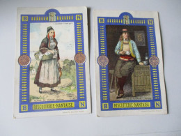 BN  BISCUITERIE NANTAISE LOT DE 2 CHROMO FOLKLORE FEMME PLOUAY ET MARIE DE PLOARE - Other & Unclassified