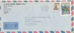 Iraq Air Mail Cover Sent To Denmark 27-9-1974 Topic Stamps - Iraq