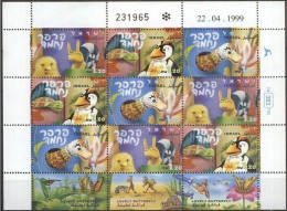 ISRAEL 1999 Lovely Butterfly - Fauna - Sheet Mi. 1521-1523, Yv1455-1457 MNH** - Hojas Y Bloques