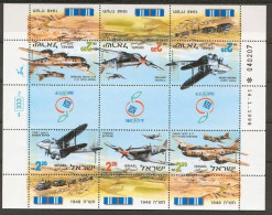 ISRAEL 1998 War Planes,  Air Planes - - Sheet Mi. 1471-1473 MNH** - Blokken & Velletjes