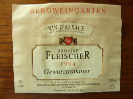 Domaine Fleischer Gewurztraminer 1994 - Bergweingarten Pfaffenheim Alsace - Autres & Non Classés