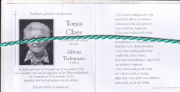 Tonia Claes-Tielemans, Overpelt 1911, 2011. Honderdjarige. Foto - Avvisi Di Necrologio