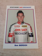 Cyclisme Cycling Ciclismo Ciclista Wielrennen Radfahren Cyclocross BERDEN BEN (Sportgroep Saey-Deschacht 2004) - Cycling