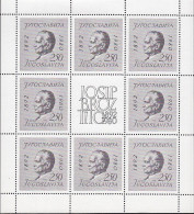JUGOSLAWIEN  1830 A, Kleinbogen, Postfrisch **, Tito, 1980 - Blocks & Kleinbögen