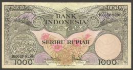 Indonesia 1000 1,000 Rupiah P-71a 2 Letter W/Imp Thomas De La Rue 1959 XF Crisp - Indonesia