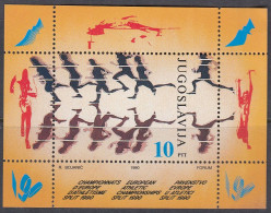 JUGOSLAWIEN  Block 37, Postfrisch **, Leichtathletik-Europameisterschaften, Split, 1990 - Blocks & Sheetlets