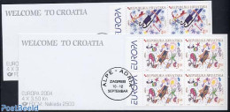 Croatia 2004 Europa 2 Booklets (always Canc. On Border), Mint NH, History - Various - Europa (cept) - Stamp Booklets -.. - Unclassified