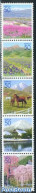 Japan 2001 Yamanashi Landscape 5v [::::], Mint NH, Nature - Flowers & Plants - Horses - Unused Stamps